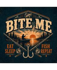 My Sticker Life - Bite me - Eat Sleep Fish Repeat (020) 6.5cm(H) x 6.5cm(L) Magnet