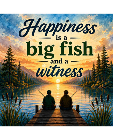 My Sticker Life - Happiness is a big fish and a witness (023) 6.5cm(H) x 6.5cm(L) Magnet