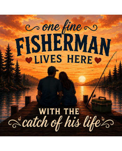 My Sticker Life - One Fine Fisherman (021) 6.5cm(H) x 6.5cm(L) Magnet