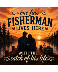 My Sticker Life - One Fine Fisherman (021) 6.5cm(H) x 6.5cm(L) Magnet