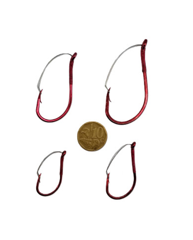 CMF Bass Weedless Octopus Red Hook 1 4pc (10c piece not included  for scale purposes )