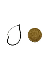 CMF Bass Weedless Wacky Hook 1/0 4pc (10c piece not included  for scale purposes )