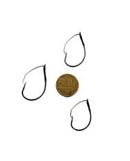 CMF Bass Weedless Wacky Hook 2/0 4pc (10c piece not included  for scale purposes )
