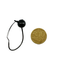 CMF Bass Weedless Wacky Jighead Hook 1/0 1/8oz Black 4pc (10c piece not included  for scale purposes )