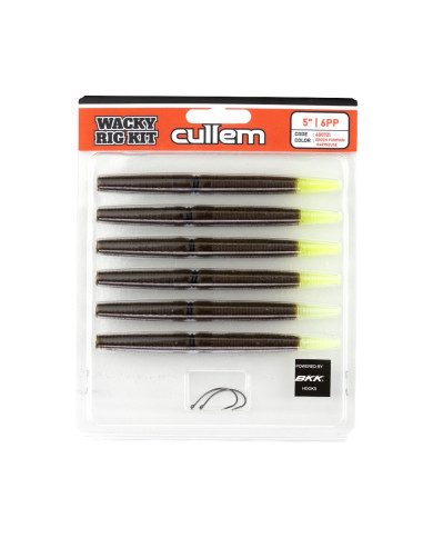 Cullem Pro Series Wacky Rig Kit - Green Pumpkin Chartreuse Tip  5in 8pk