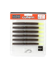 Cullem Pro Series Wacky Rig Kit - Green Pumpkin Chartreuse Tip  5in 8pk
