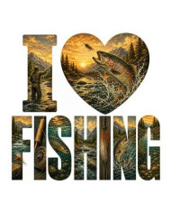 My Sticker Life - I Love Fishing - Trout (028) 6.5cm(H) x 6.5cm(L) Magnet