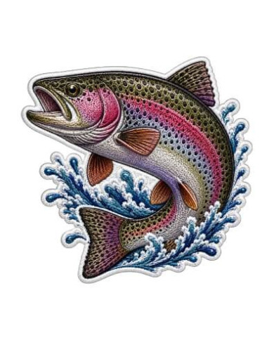 My Sticker Life - Splash - Trout (034) 6.5cm(H) x 6.5cm(L) Magnet