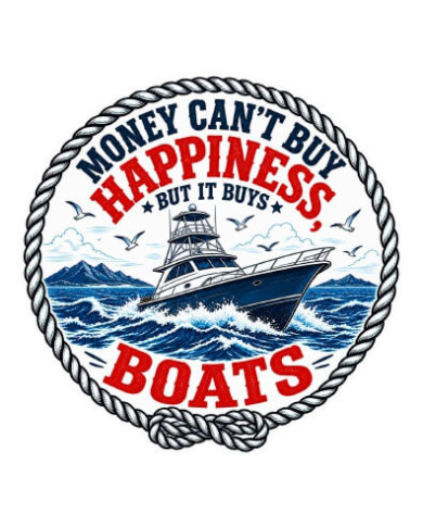 My Sticker Life - Money Cant Buy  - Boat (040) 6.5cm(H) x 6.5cm(L) Magnet