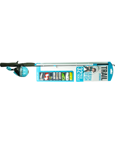 Fun Tackle Trail Spincast Telescopic Blue Combo 32pc