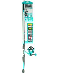 Fun Tackle Trail Spinning 2pcTurquoise Combo + 32pc tackle kit