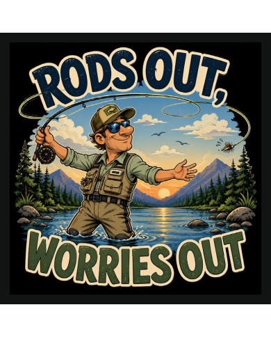 My Sticker Life - Rods Out Worries Out (005) 6.5cm(H) x 6.5cm(L) Magnet