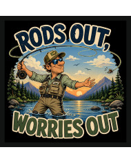 My Sticker Life - Rods Out Worries Out (005) 6.5cm(H) x 6.5cm(L) Magnet