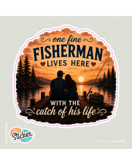 My Sticker Life  - Catch of his Life (049) 9cm(H) x 8.5cm(L) Sticker