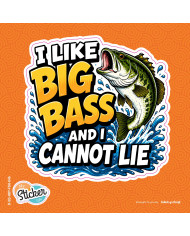 My Sticker Life  - I Like Big Bass (046) 8.5cm(H) x 8.5cm(L) Sticker