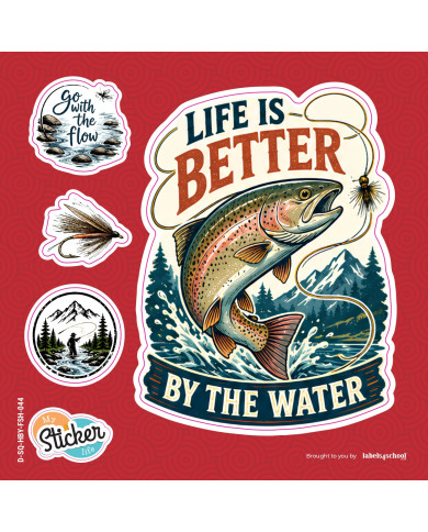 My Sticker Life  - Better By the the Water (044) 9cm(H) x 6.5cm(L) (Plus 3 mini's) Sticker