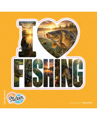My Sticker Life  - I Love fishing - Carp (011) 8.5cm(H) x 8cm(L) Sticker