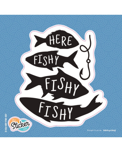 My Sticker Life  - Here Fishy Fishy  (007) 8.5cm(H) x 9.5cm(L) Sticker