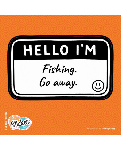 My Sticker Life  - I'm Fishing go away (006) 5.5cm(H) x 9.5cm(L) Sticker