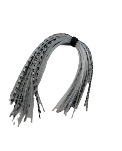 CMF Bass 44 Strand Banded Skirt Silver Black Barred 1pc