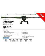 Sensation Dark Shadow 2 6ft 6in MH 2 Piece 7.0:1 Olive Green Baitcaster Combo