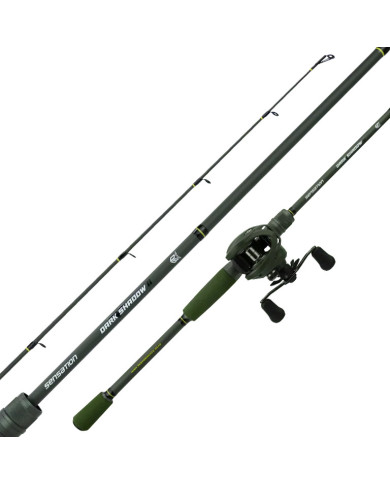 Sensation Dark Shadow 2 7ft MH 2 Piece - 7.0:1 Olive Green Baitcaster Combo