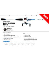 Sensation Dark Shadow 2 7ft MH 2 Piece - 7.0:1 White Baitcaster Combo
