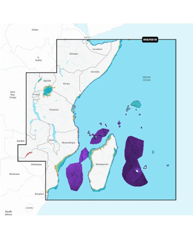 Garmin Navionics Vision+ Africa East - Coastal and Inland Charts on MicroSD Card Area NAFR001R