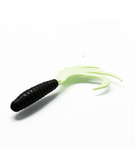 Cull-em Value Series Ripple Tail Worm Black Chartreuse 4" 5pk Cull-em Value Series Ripple Tail Worm Black Chartreuse 4" 5pk
