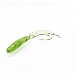 Cull-em Value Series Ripple Tail Worm Watermelon Chartreuse 4" 5pk
