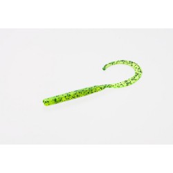 Zoom "C" Tail Worm CHARTREUSE PEPPER 4"