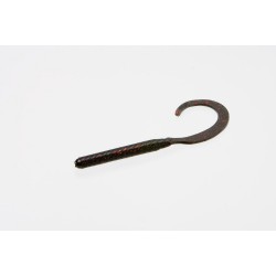 Zoom "C" Tail Worm BLACK RED GLITTER 4"