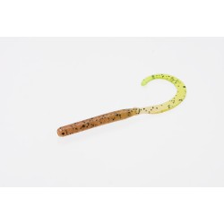 Zoom C Tail Worm Pumkin Chartreuse 4in