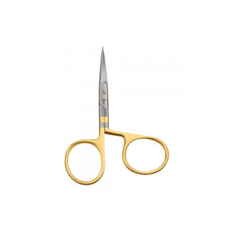 Dr. Slick Arrow Twisted Loop Scissors Gold Steel 3.5"  