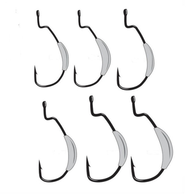 Weighted Extra Wide Gap Worm Hooks