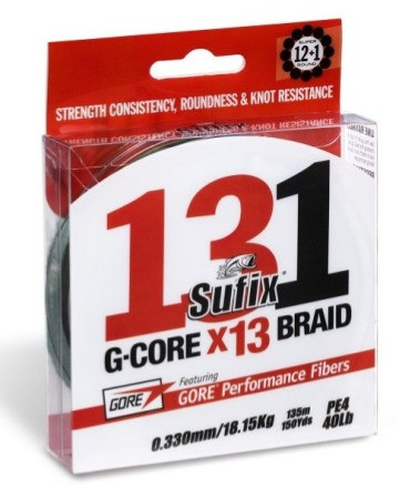 Sufix 131 G-Core X13 Braid Low Vis Green 300 Yds.