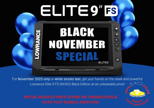 LOWRANCE ELITE FS 9 BLACK NOVEMBER SALE - NO XD, WITH TRANSDUCERS OR AUTOPILOT OPTIONS