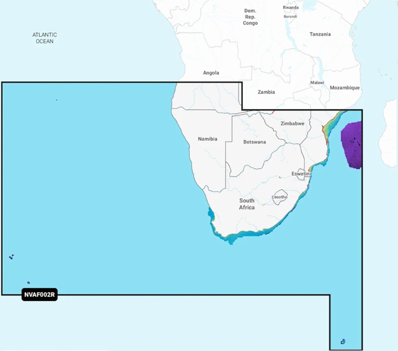 Garmin Navionics Vision+ Africa Southern Coastal and Inland Charts on MicroSD Card Area AFR002R