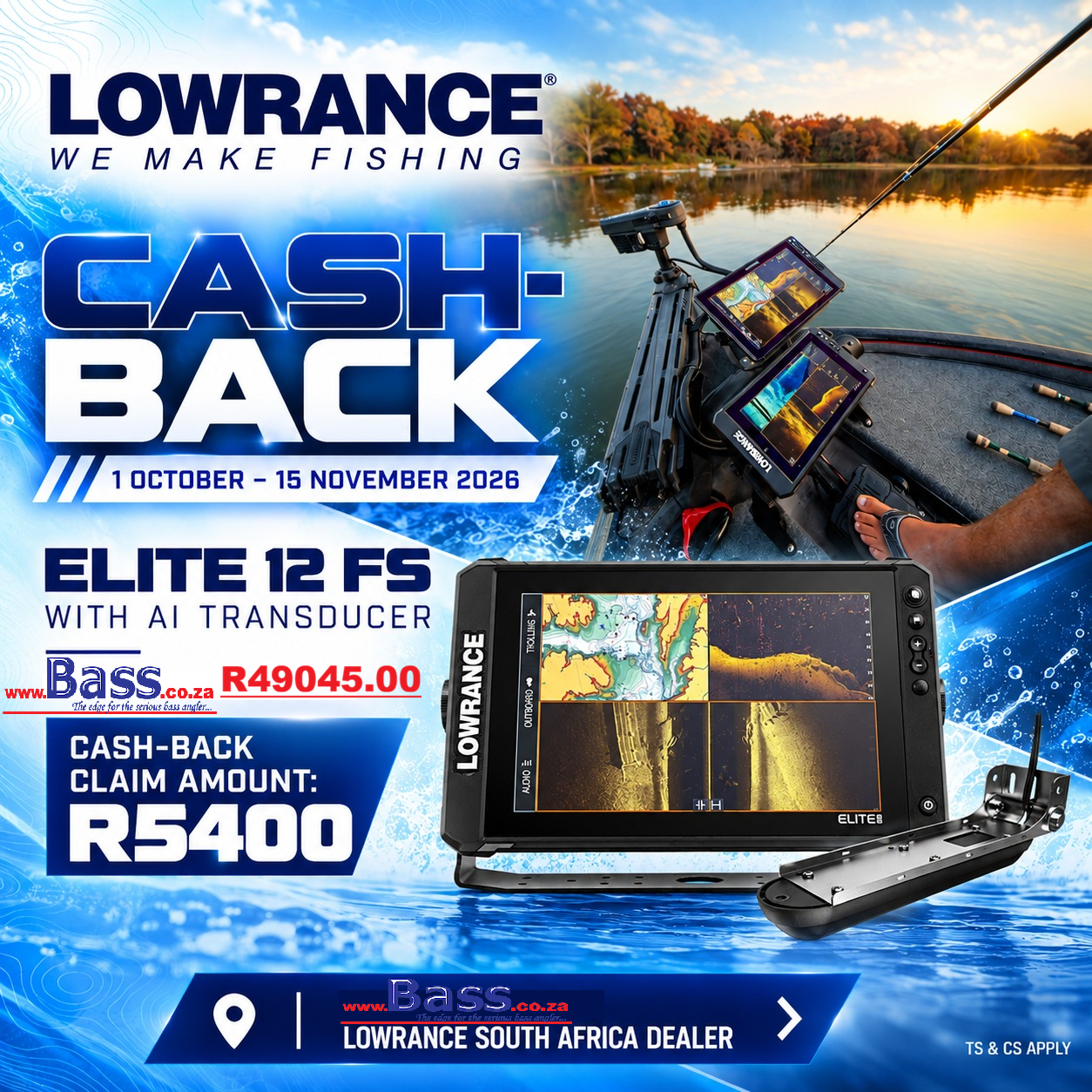 Lowrance Elite FS 12 w AI 3-in-1 Transducer Cash Back Rebate Sale